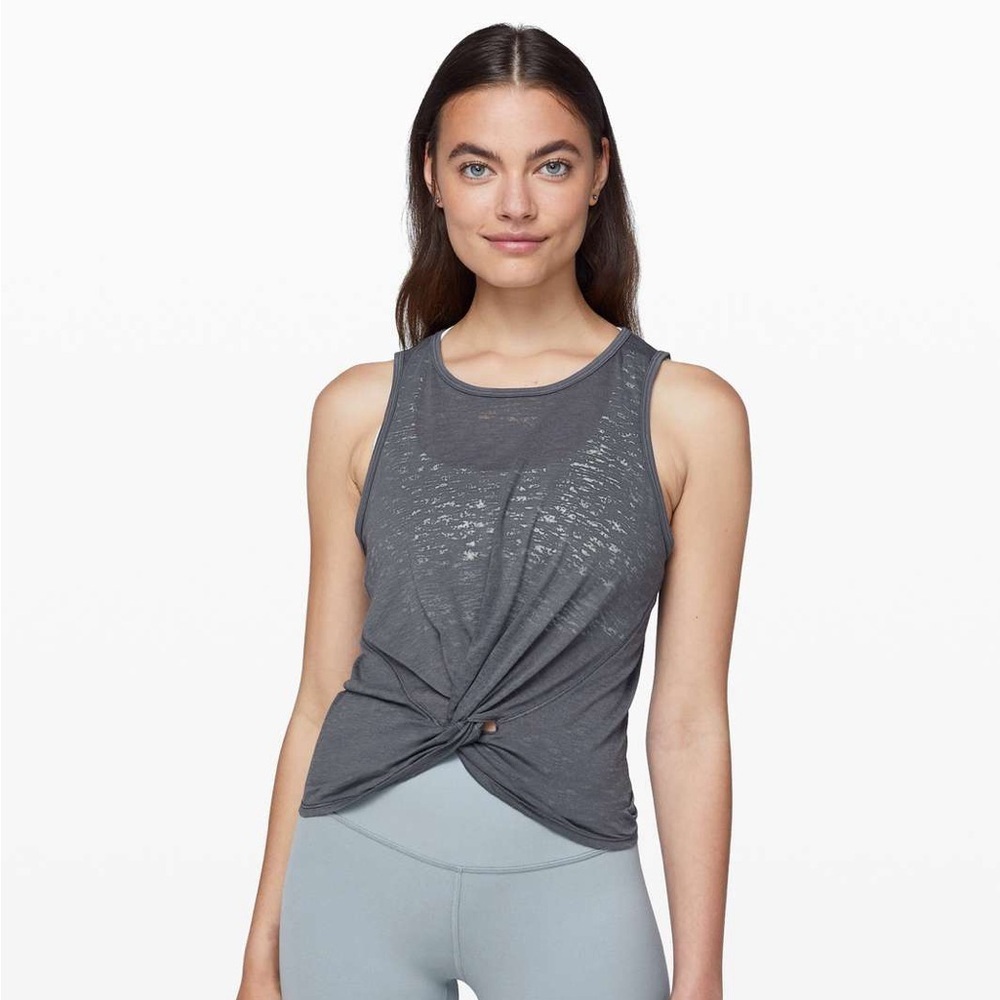 lululemon athletica Twist-Front Sleeveless Tank in charcoal size 10